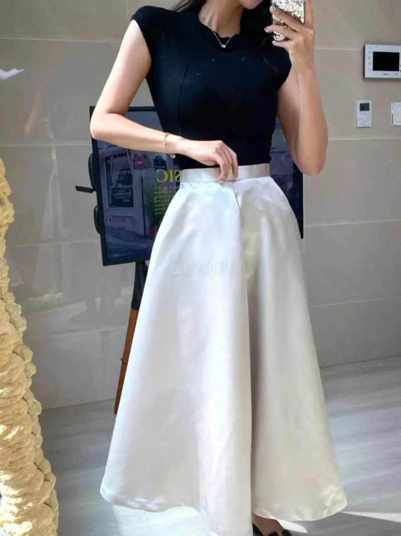 Newtro_Mood - Korean Women Fashion - #womensfashion - Shatin Whole Skirt - 10