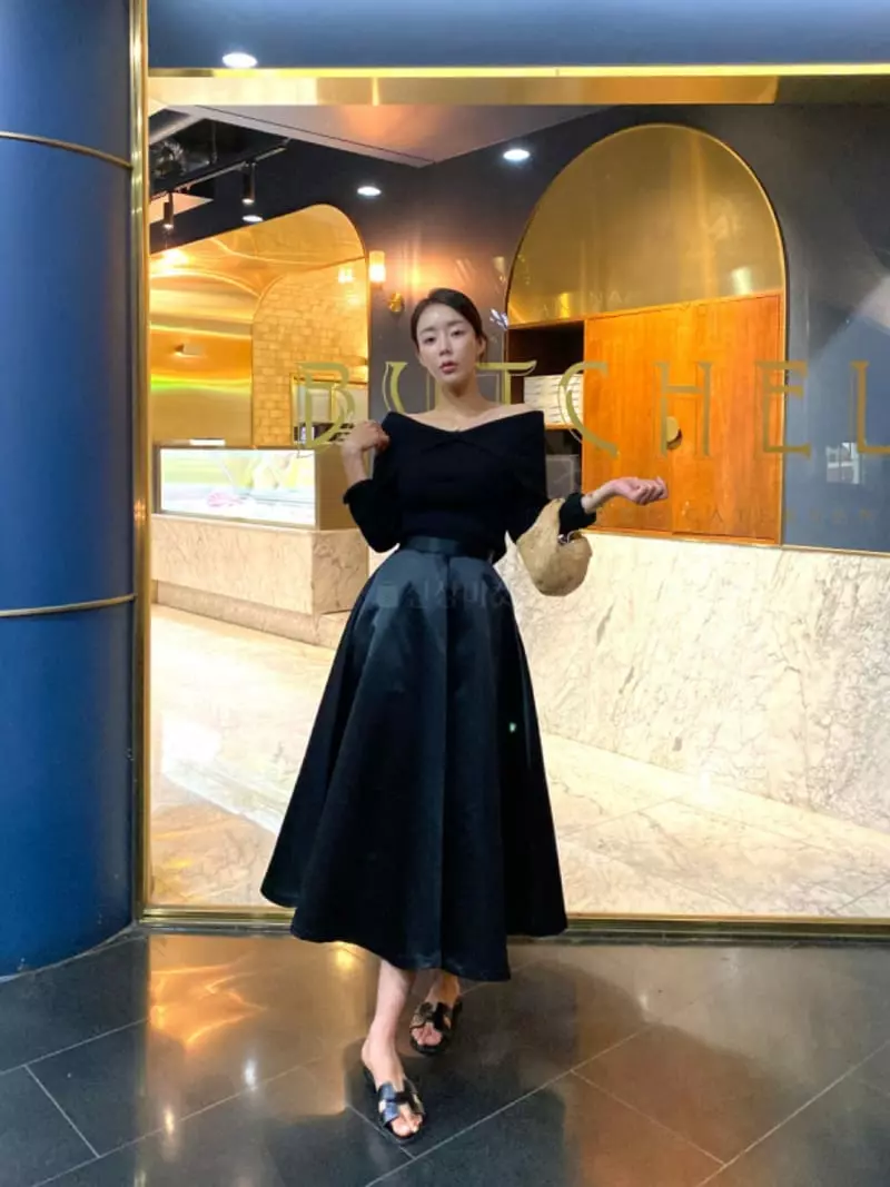 Newtro_Mood - Korean Women Fashion - #momslook - Shatin Whole Skirt - 4