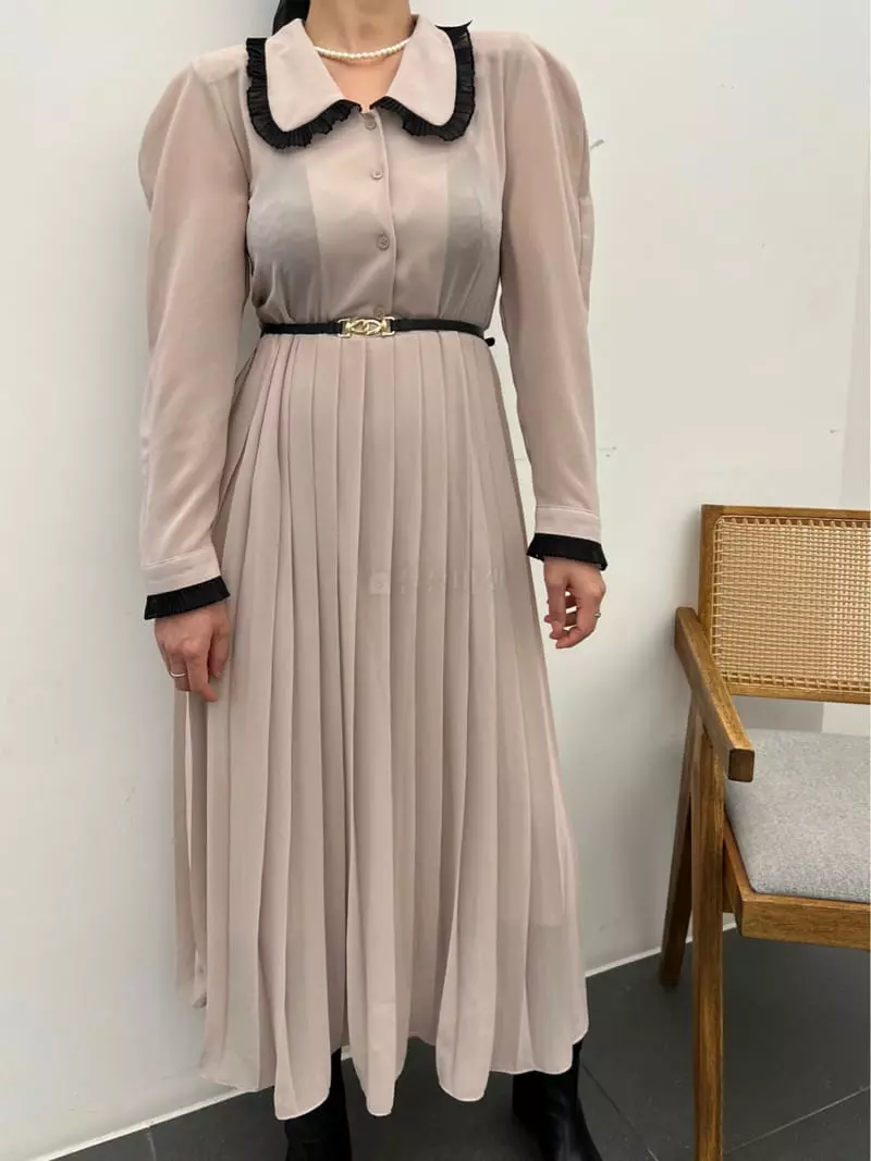 Newtro_Mood - Korean Women Fashion - #womensfashion - Belt Pleats One-piece - 10