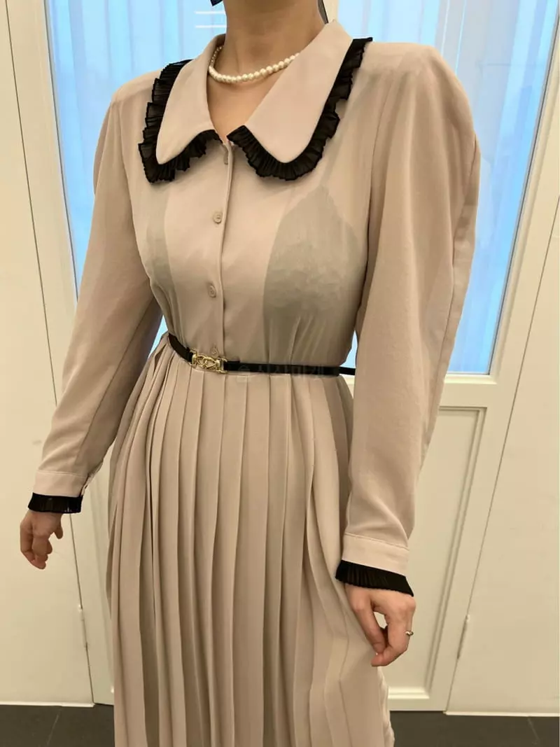 Newtro_Mood - Korean Women Fashion - #womensfashion - Belt Pleats One-piece - 12