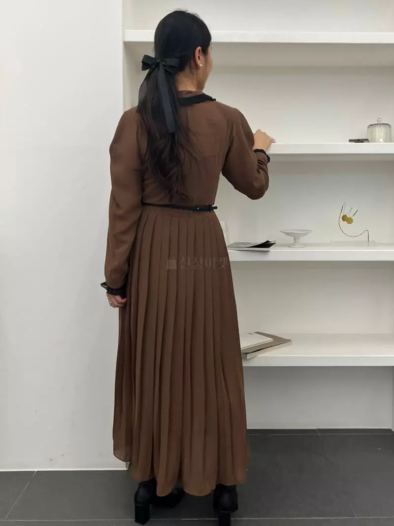 Newtro_Mood - Korean Women Fashion - #womensfashion - Belt Pleats One-piece - 6
