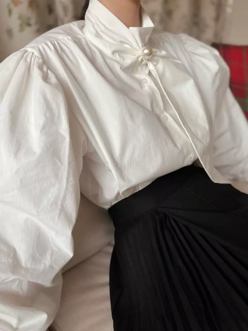 Newtro_Mood - Korean Women Fashion - #womensfashion - Lif Tie Blouse - 3