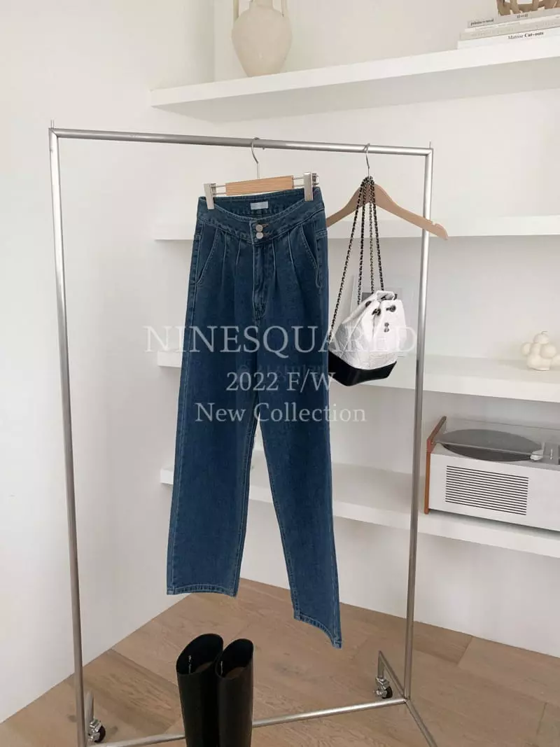Ninesquared - Korean Women Fashion - #momslook - Pintuck Baggt Jeans - 2