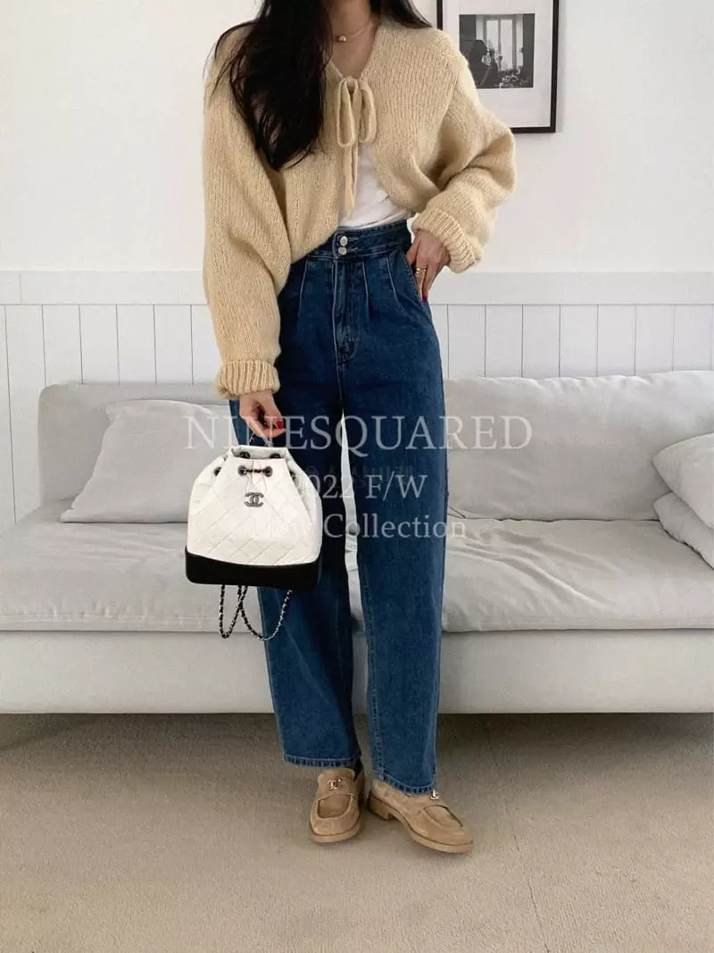 Ninesquared - Korean Women Fashion - #momslook - Pintuck Baggt Jeans - 8
