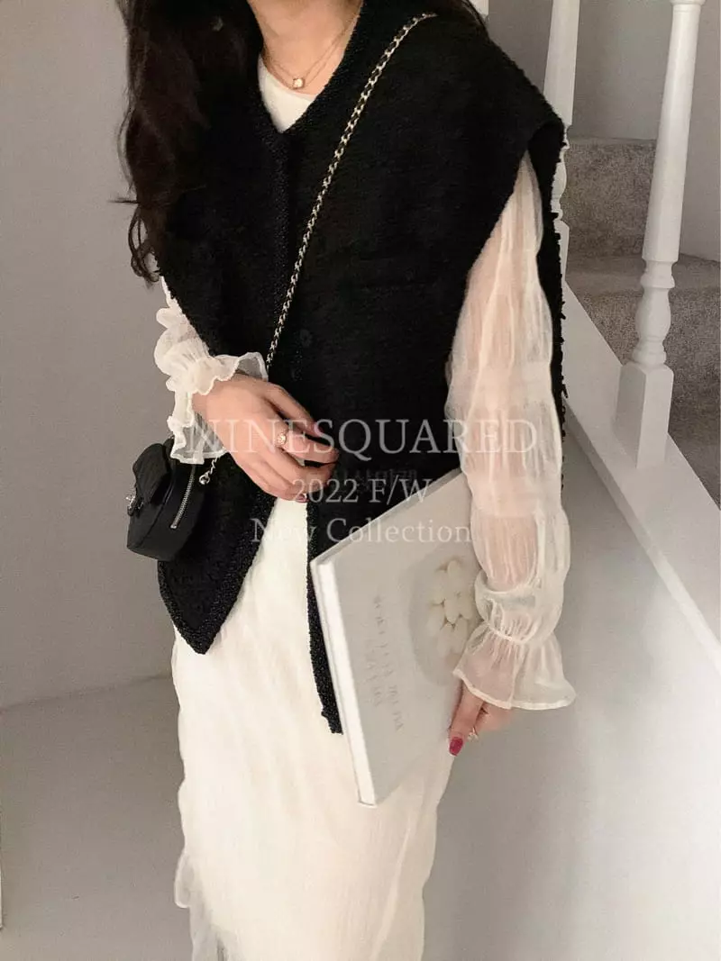 Ninesquared - Korean Women Fashion - #romanticstyle - New Maison Vest jacket - 8