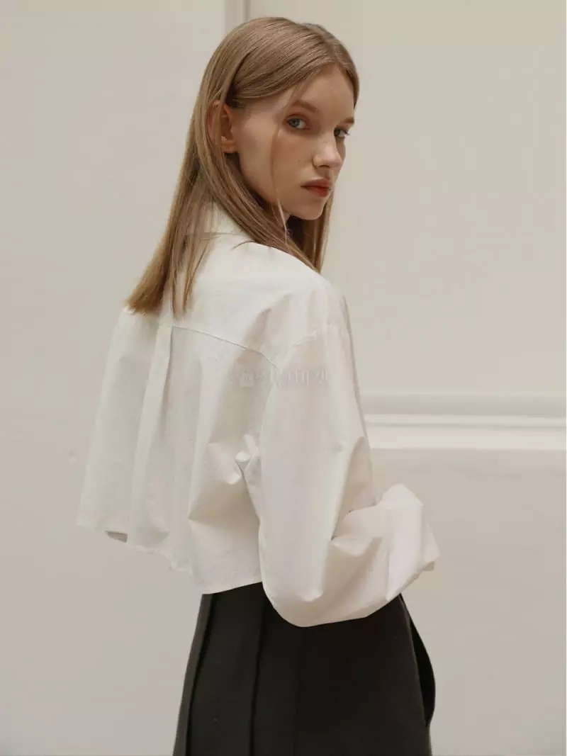 Normal - Korean Women Fashion - #momslook - Lni Crop Sihrt - 2