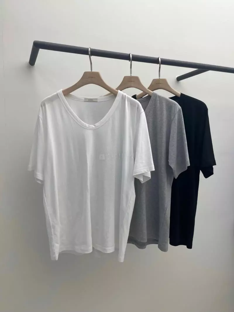 Normal - Korean Women Fashion - #womensfashion - Modern U Neck Tee - 3