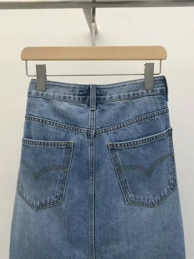 Nutplan - Korean Women Fashion - #womensfashion - Levis Slit Skirt - 5