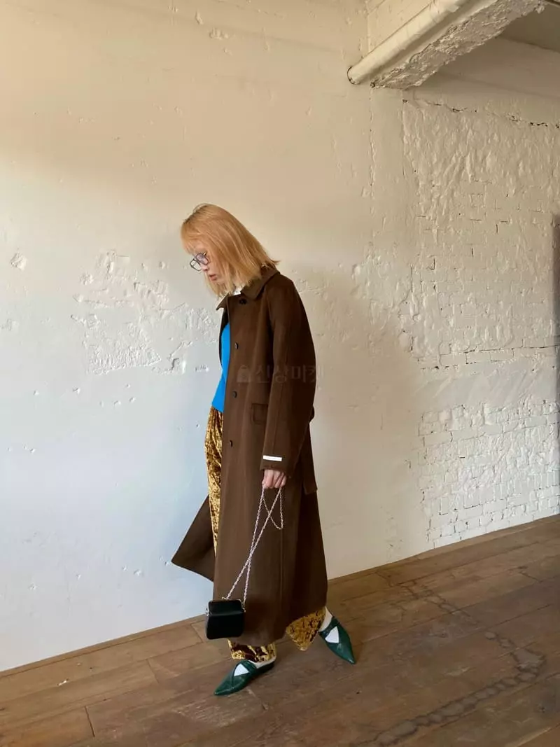 Nyunyu-Seoul - Korean Women Fashion - #momslook - Line Single Coat - 6