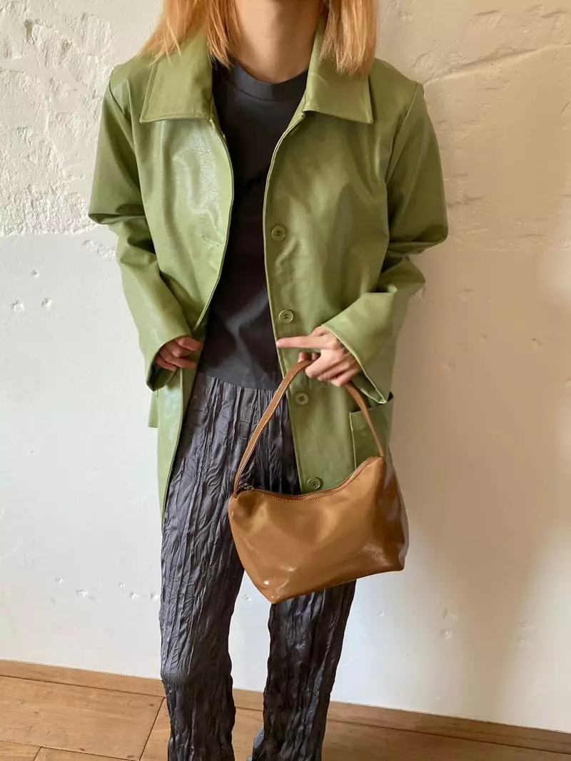 Nyunyu-Seoul - Korean Women Fashion - #momslook - Pocket Leather Jacket - 12