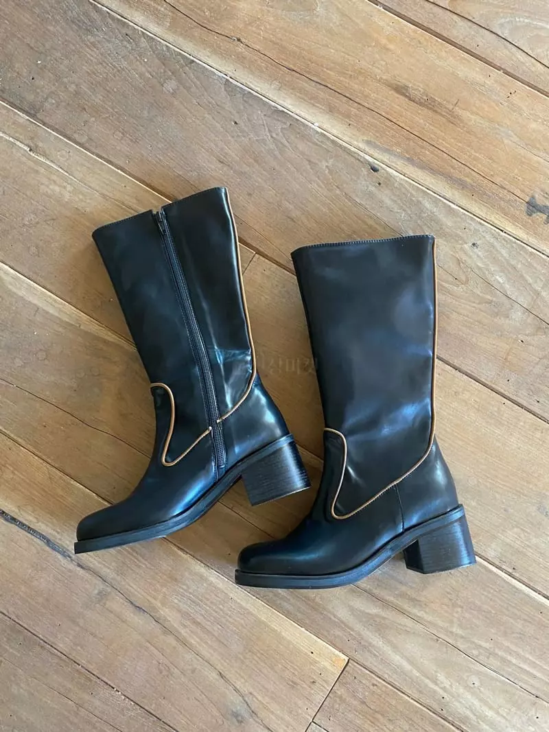 Nyunyu-Seoul - Korean Women Fashion - #romanticstyle - Piping Boots - 4