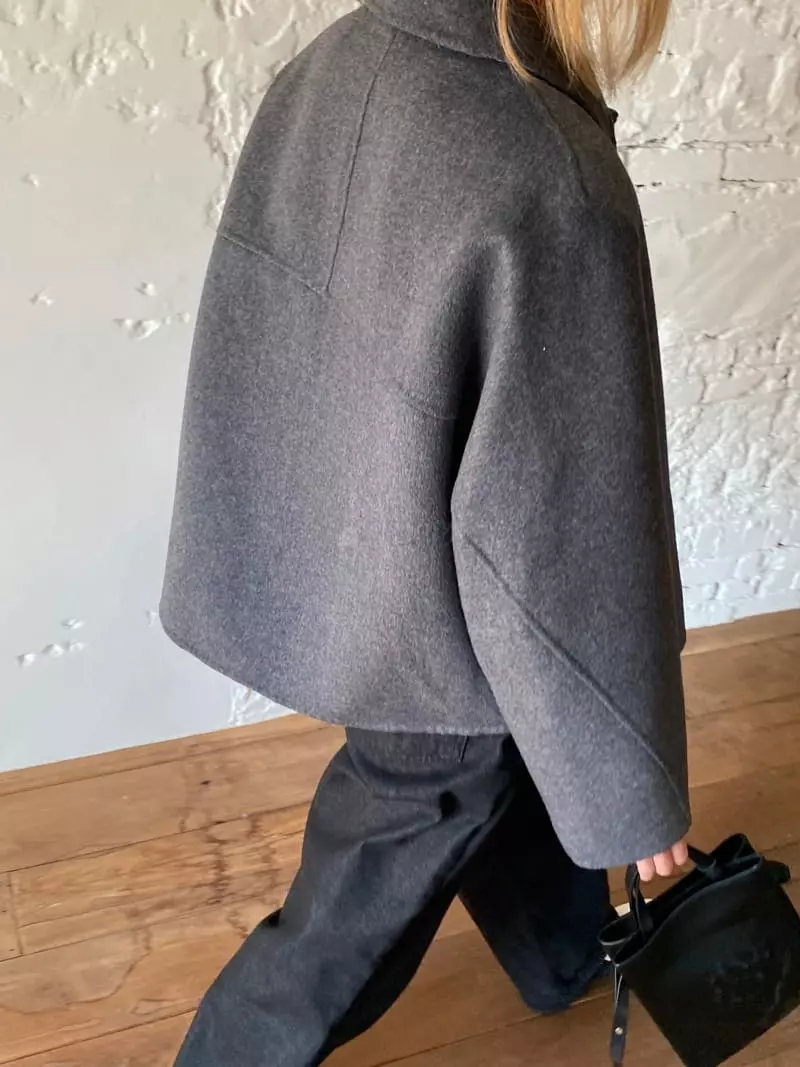 Nyunyu-Seoul - Korean Women Fashion - #womensfashion - Unbal Crop Coat - 12