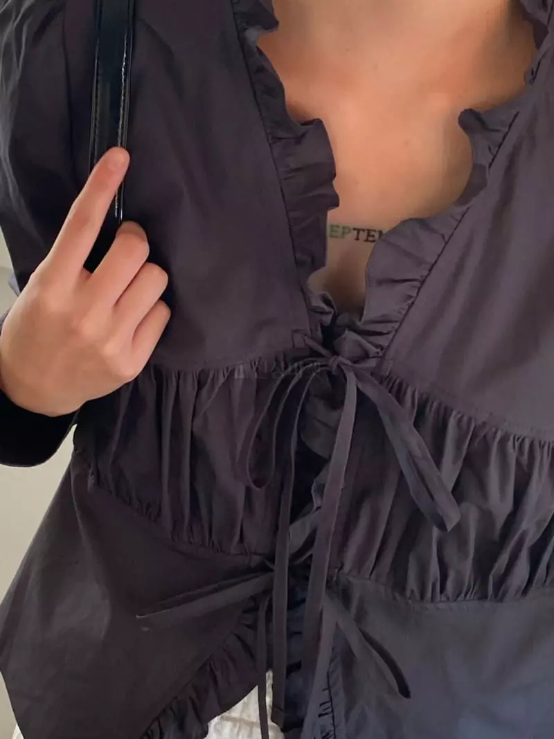 Nyunyu-Seoul - Korean Women Fashion - #womensfashion - Ruffle Blouse - 5