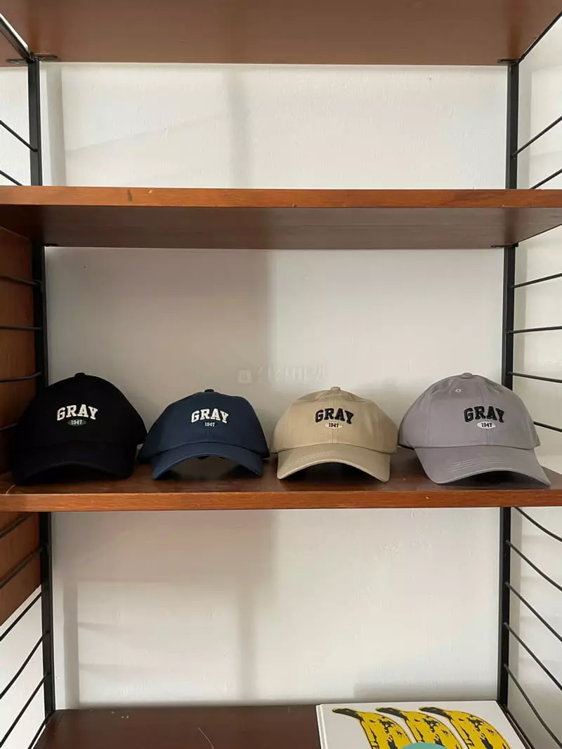 Nyunyu Wear - Korean Women Fashion - #momslook - Gray Embroidery Cap - 5