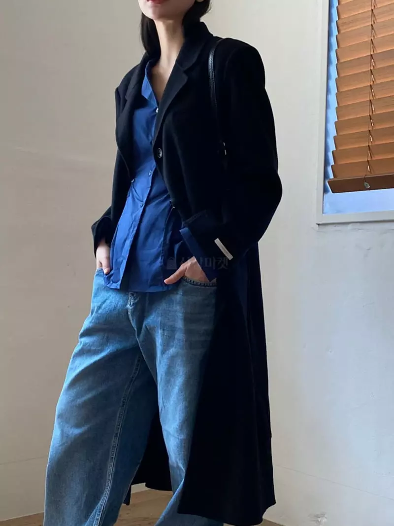 Nyunyu Wear - Korean Women Fashion - #momslook - Slit Long Coat - 7