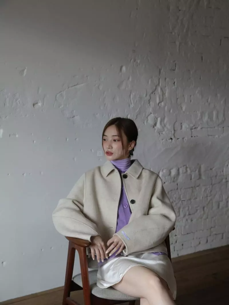 Nyunyu Wear - Korean Women Fashion - #momslook - Unbal Crop Coat - 12