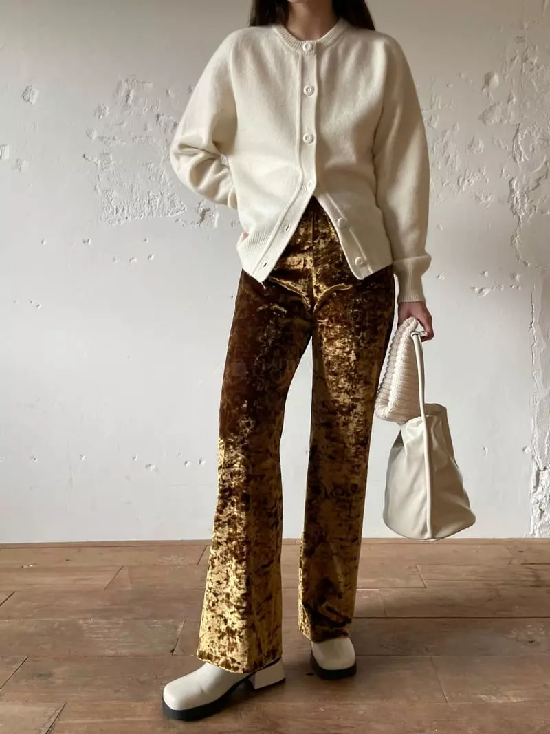 Nyunyu Wear - Korean Women Fashion - #womensfashion - Velvet Pants - 4