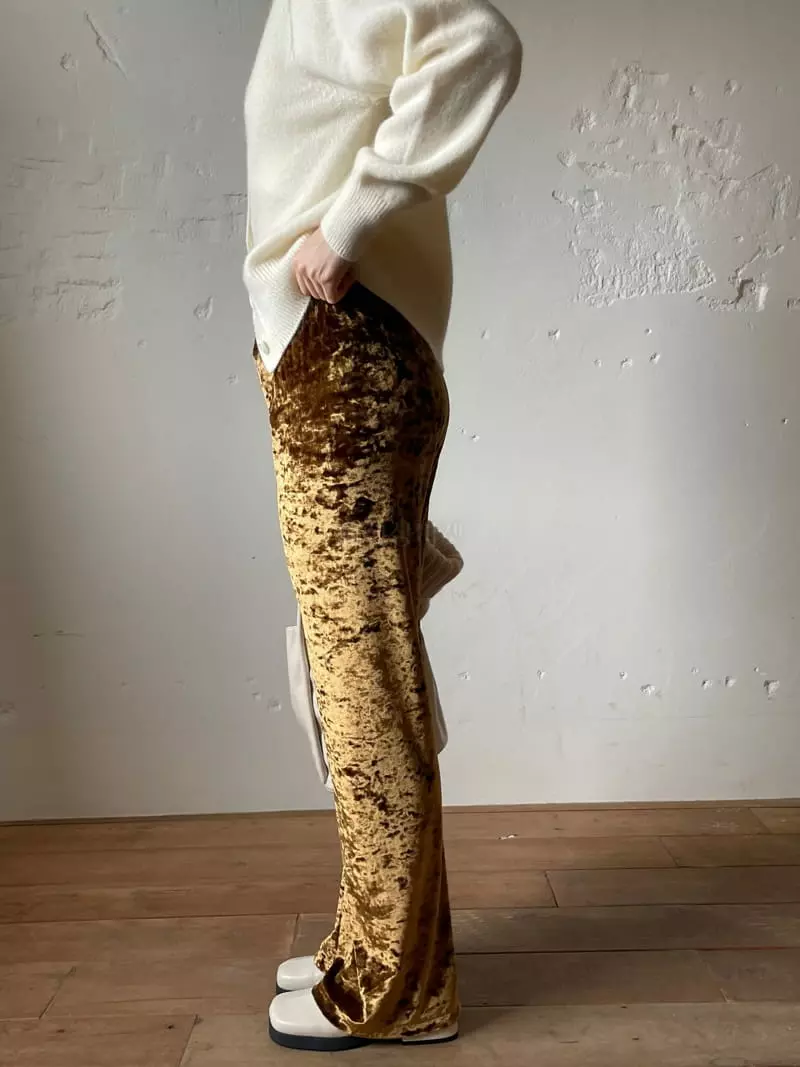 Nyunyu Wear - Korean Women Fashion - #momslook - Velvet Pants - 6