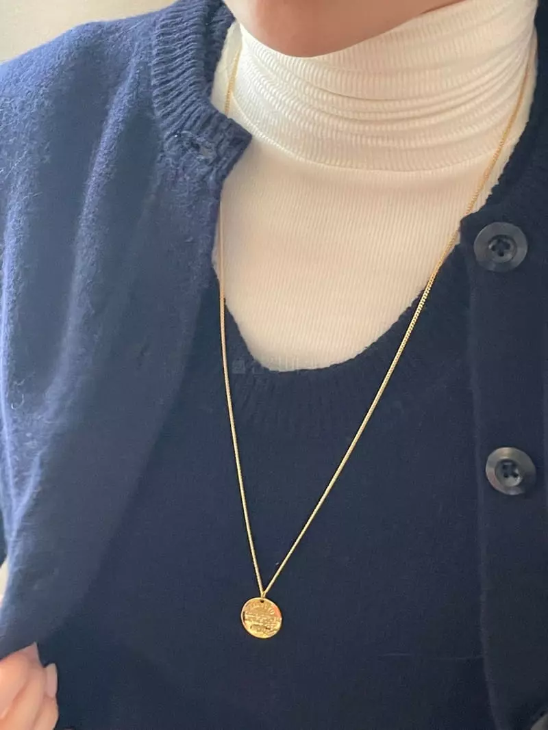 Nyunyu Wear - Korean Women Fashion - #momslook - Low Coin Necklace - 5
