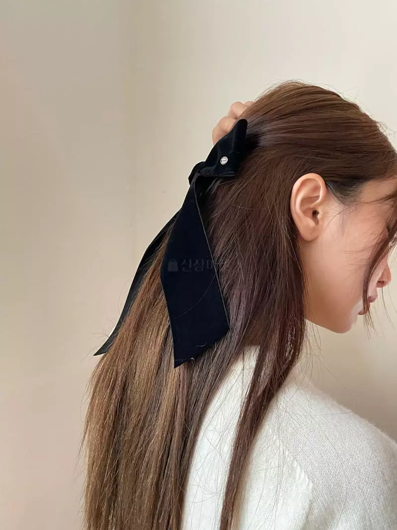 Nyunyu Wear - Korean Women Fashion - #momslook - Velbet Long Hairpin - 5