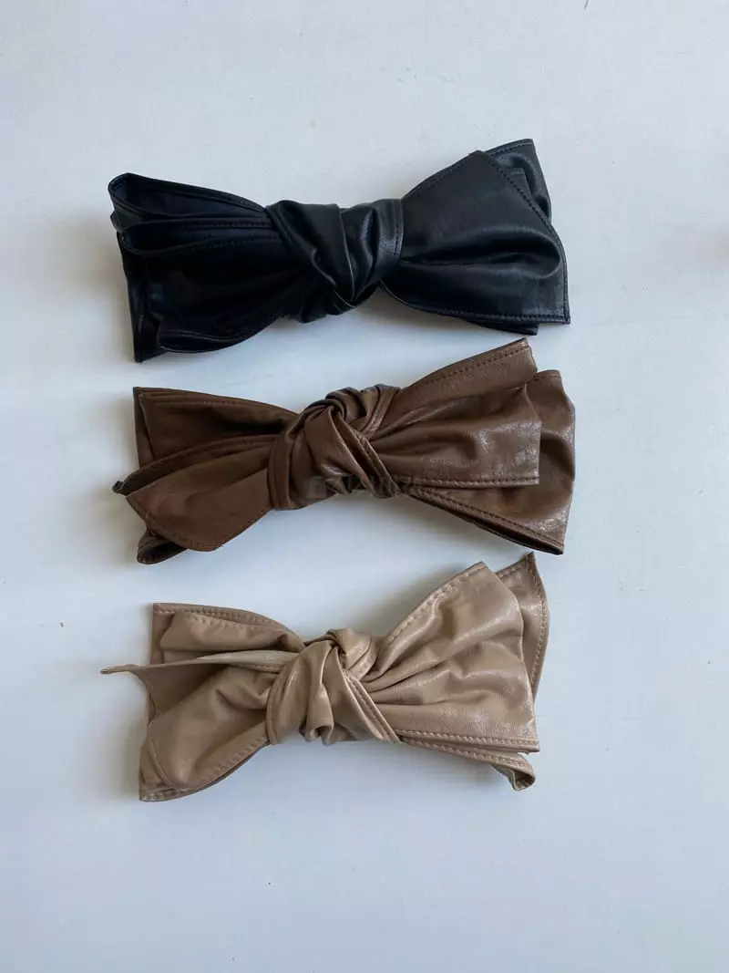 Nyunyu Wear - Korean Women Fashion - #momslook - Ribbon Leather Hairpin - 6