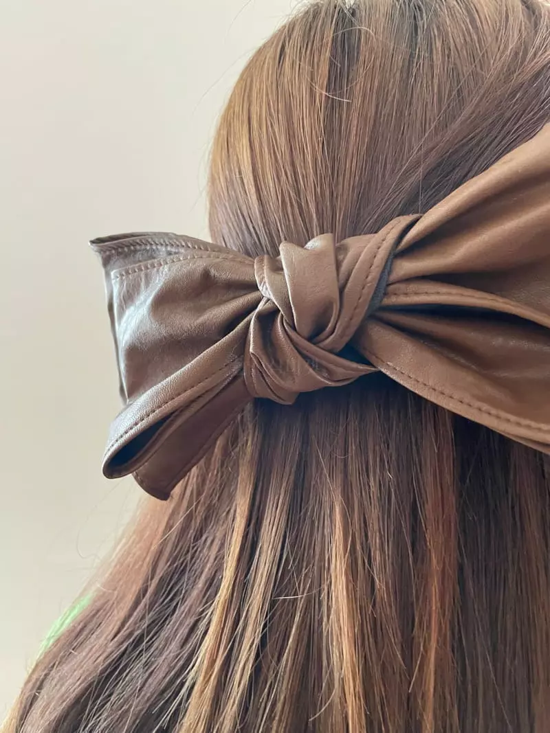 Nyunyu Wear - Korean Women Fashion - #momslook - Ribbon Leather Hairpin - 9