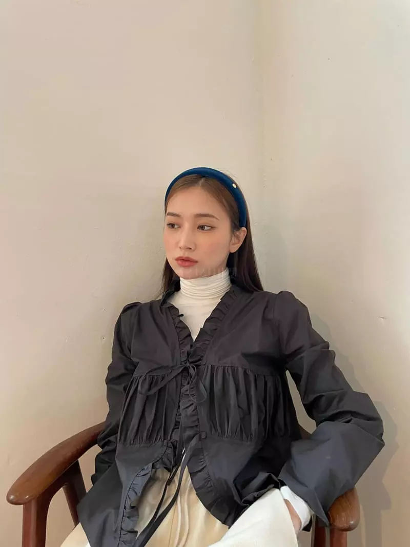 Nyunyu Wear - Korean Women Fashion - #momslook - Dotu Velbet Hairband - 2