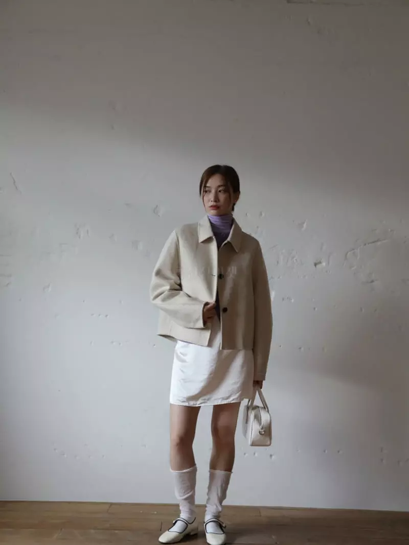 Nyunyu Wear - Korean Women Fashion - #restrostyle - Unbal Crop Coat - 3