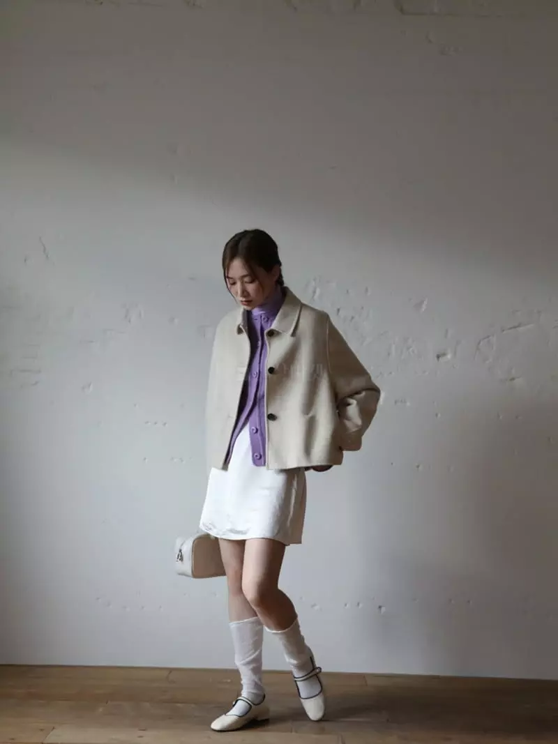 Nyunyu Wear - Korean Women Fashion - #restrostyle - Unbal Crop Coat - 4