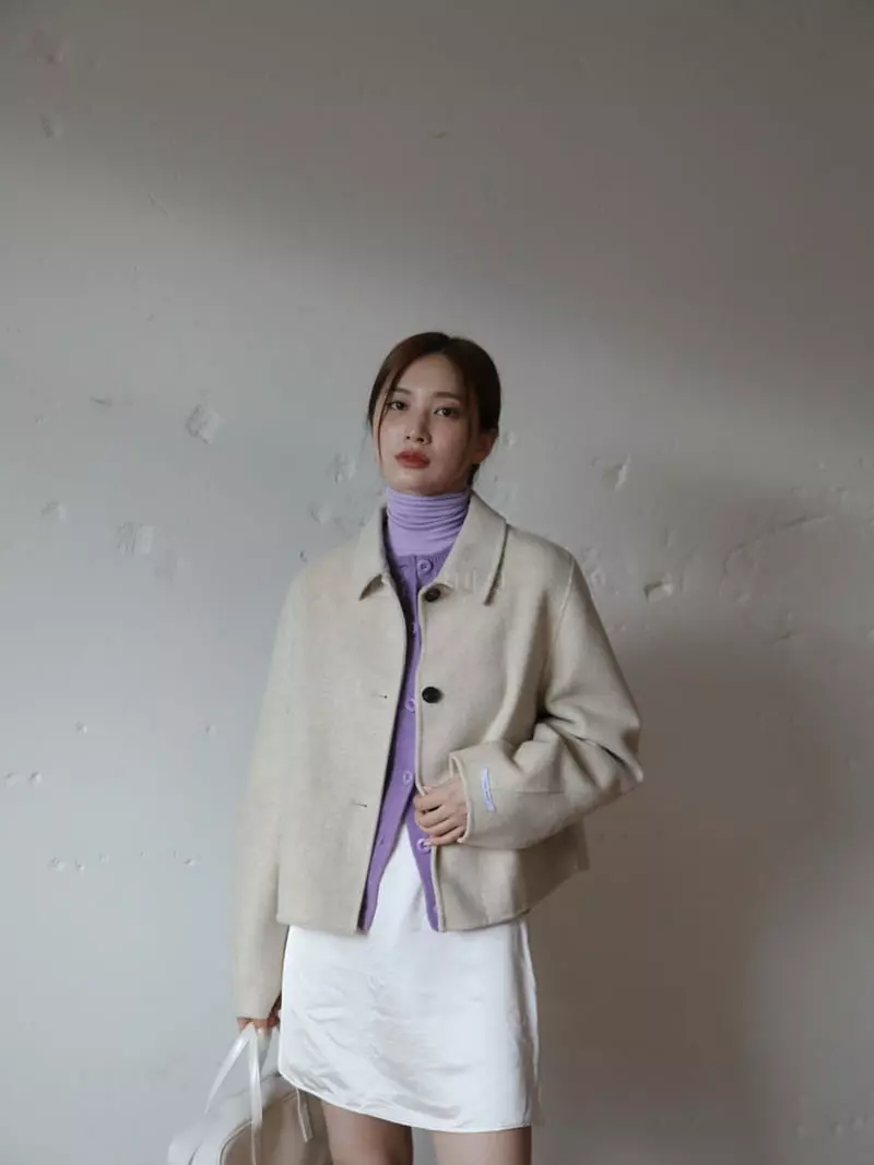 Nyunyu Wear - Korean Women Fashion - #shopsmall - Unbal Crop Coat - 5