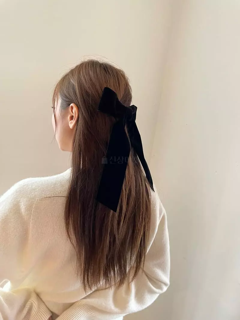 Nyunyu Wear - Korean Women Fashion - #womensfashion - Velbet Long Hairpin - 2