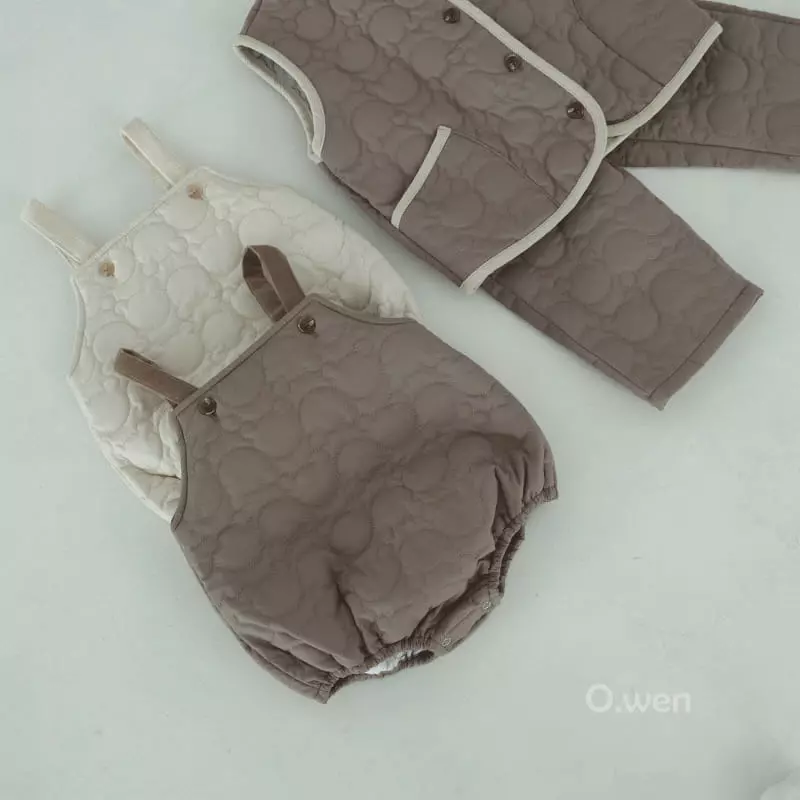 O Wen - Korean Baby Fashion - #babyboutique - Teddy Quilting Bodysuit - 8