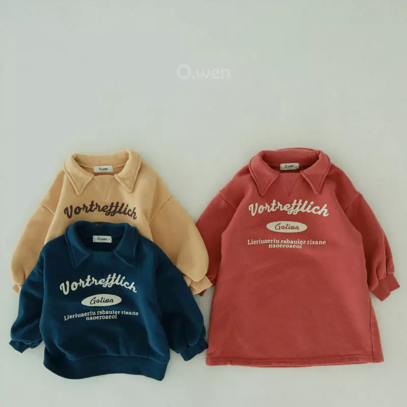O Wen - Korean Children Fashion - #childrensboutique - Collar Fleece Sweatshirt - 6