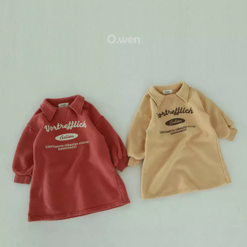 O Wen - Korean Children Fashion - #discoveringself - Collar Fleece One-piece