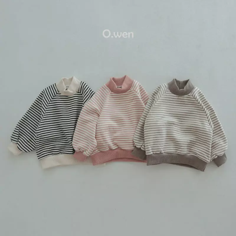 O Wen - Korean Children Fashion - #magicofchildhood - Stripes Turtleneck Sweatshirt