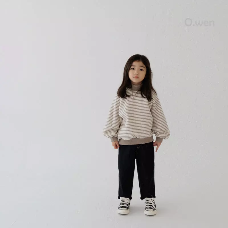 O Wen - Korean Children Fashion - #stylishchildhood - Stripes Turtleneck Sweatshirt - 6