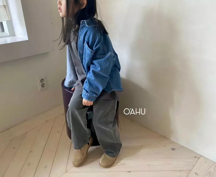 O'ahu - Korean Children Fashion - #fashionkids - Frecle Denim Shirt - 5
