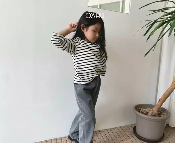 O'ahu - Korean Children Fashion - #kidsshorts - Egg Stripes Tee - 2