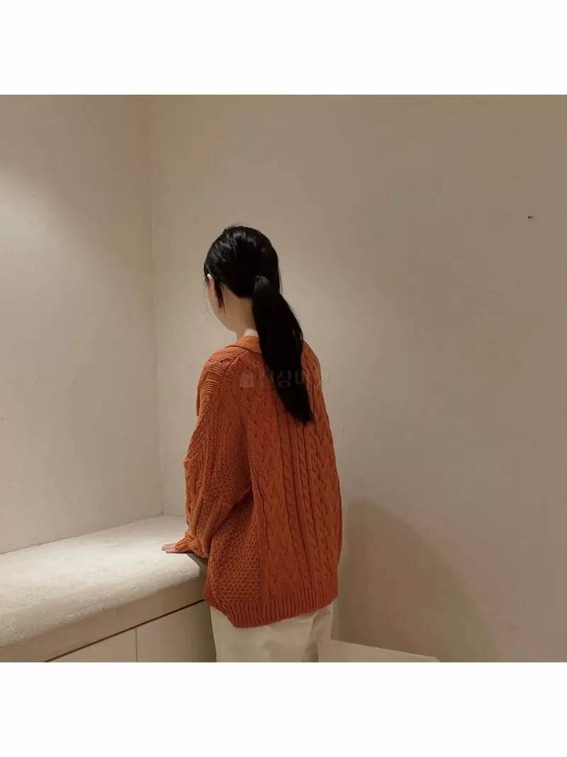 Odor - Korean Women Fashion - #womensfashion - Wood Button Cardigan - 4