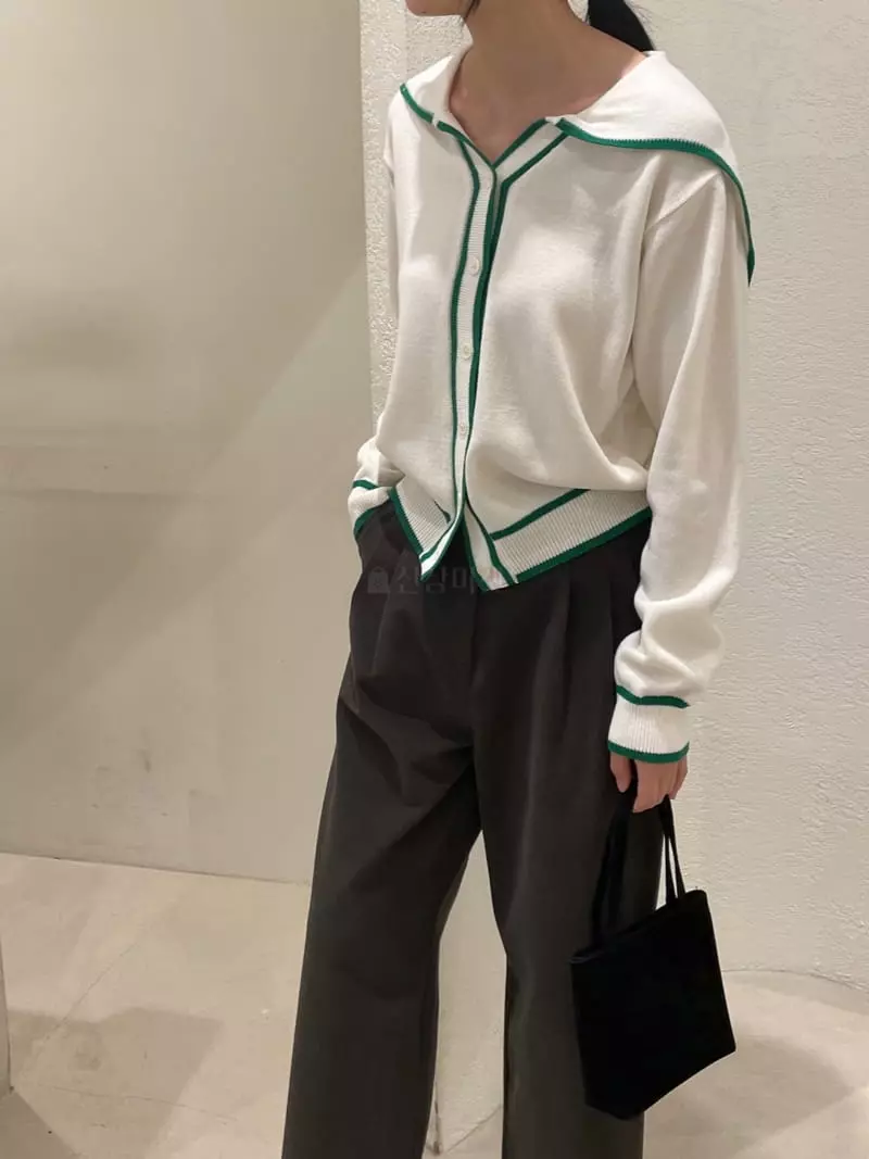 Odor - Korean Women Fashion - #momslook - Sailor Collar Knit Tee - 2