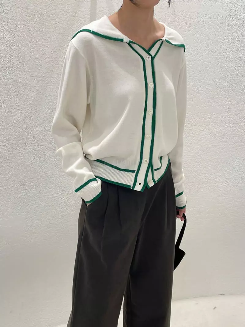 Odor - Korean Women Fashion - #womensfashion - Sailor Collar Knit Tee - 4