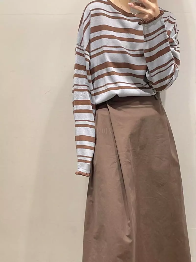 Odor - Korean Women Fashion - #momslook - Milk Stripes Knit Tee - 5