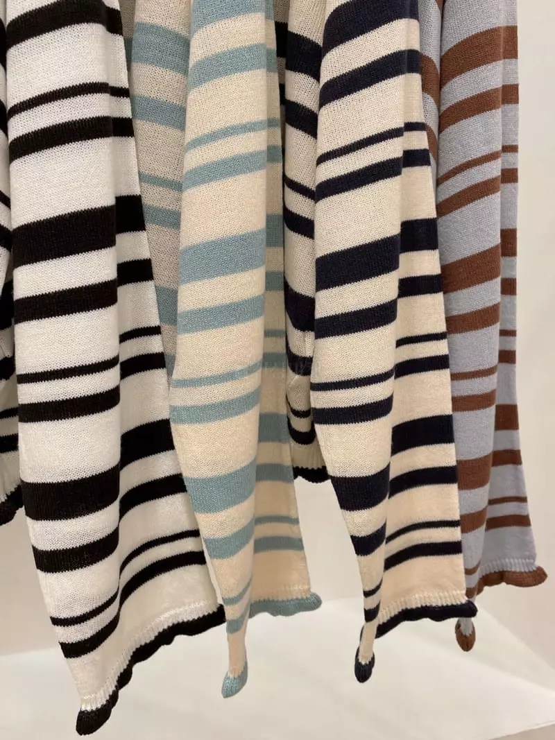 Odor - Korean Women Fashion - #momslook - Milk Stripes Knit Tee - 8