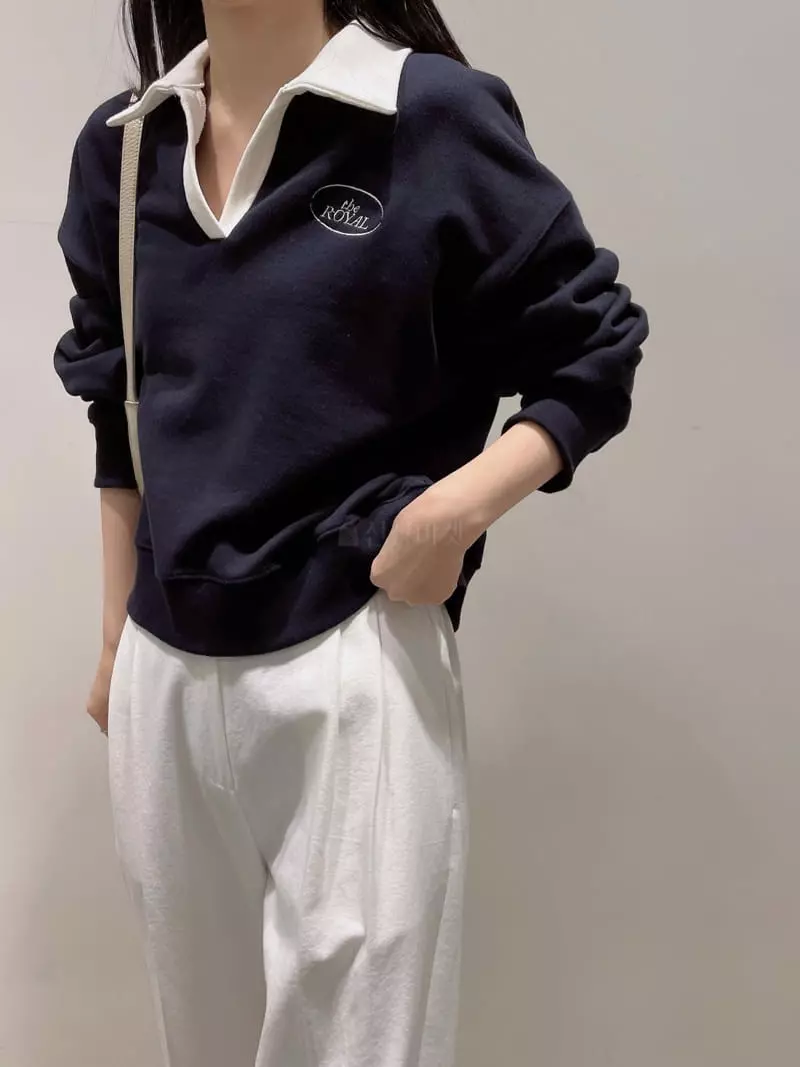 Odor - Korean Women Fashion - #momslook - Royal Embroidery Sweatshirt