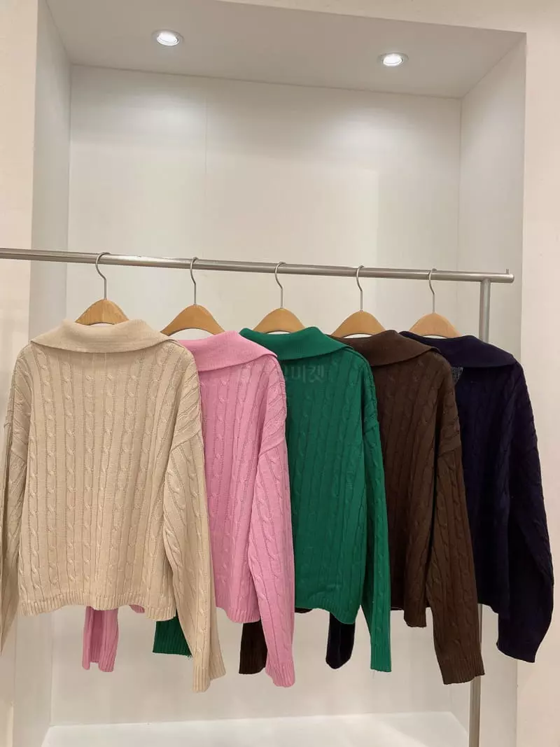 Odor - Korean Women Fashion - #momslook - Twist Knit Tee - 5