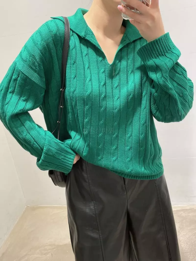 Odor - Korean Women Fashion - #momslook - Twist Knit Tee - 7