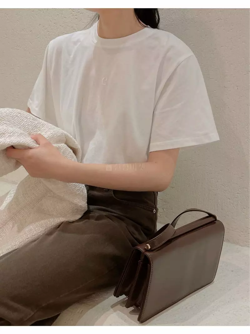 Odor - Korean Women Fashion - #momslook - Classic Embroidery Tee - 11