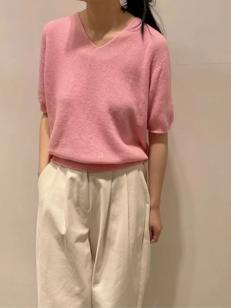 Odor - Korean Women Fashion - #pursuepretty - Daily V Knit Tee - 2