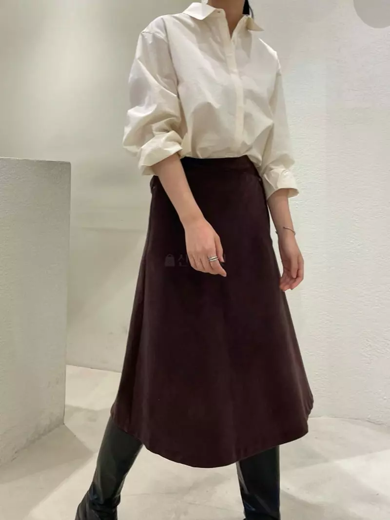 Odor - Korean Women Fashion - #restrostyle - Corduroy Pleats Skirt - 3