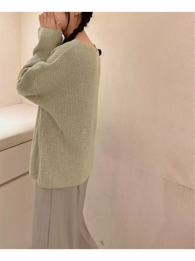 Odor - Korean Women Fashion - #romanticstyle - Cash Hazzi Knit Tee - 2